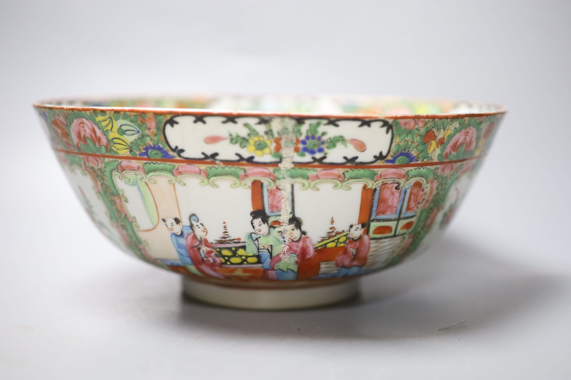 A group Chinese and Japanese ceramics including a Cantonese famille rose bowl, 26cm